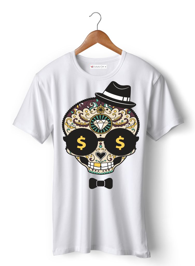Skull with Hat E-HR1002 white